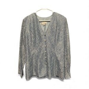 Vintage Scott McClintock Light Blue Lace Evening Jacket w/ Pearl Buttons Sz 16